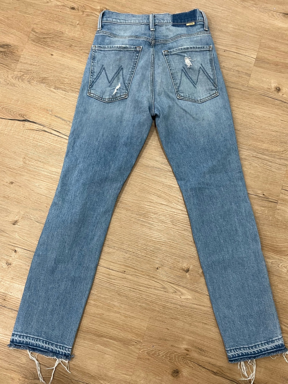 MOTHER Denim High Waisted Hiker Hover Undone Hem Jean - Picture 3 of 8